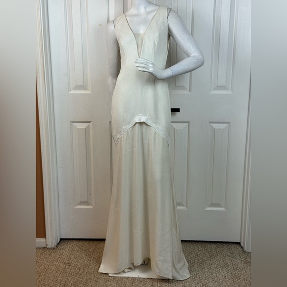 RUE DE SEINE Elegant Cream Sleeveless Dress Size 10 - Picture 1 of 17